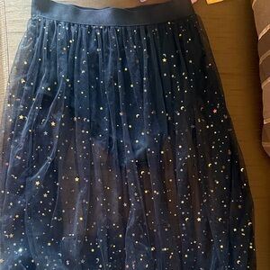 SHEIN Black Starry A-Line Skirt